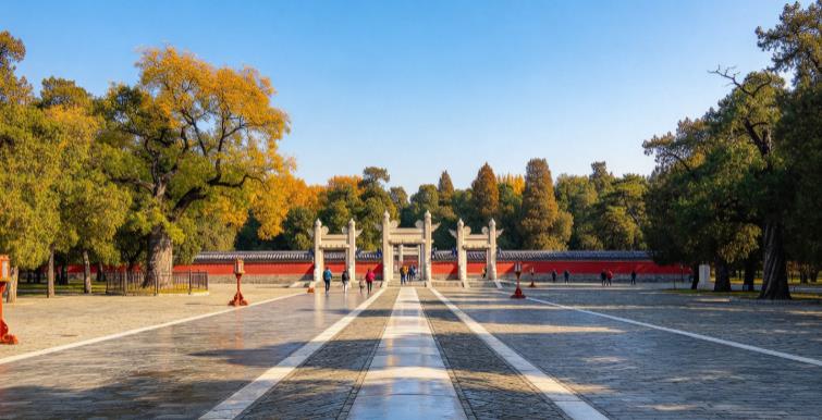 北京地坛公园秋日景色